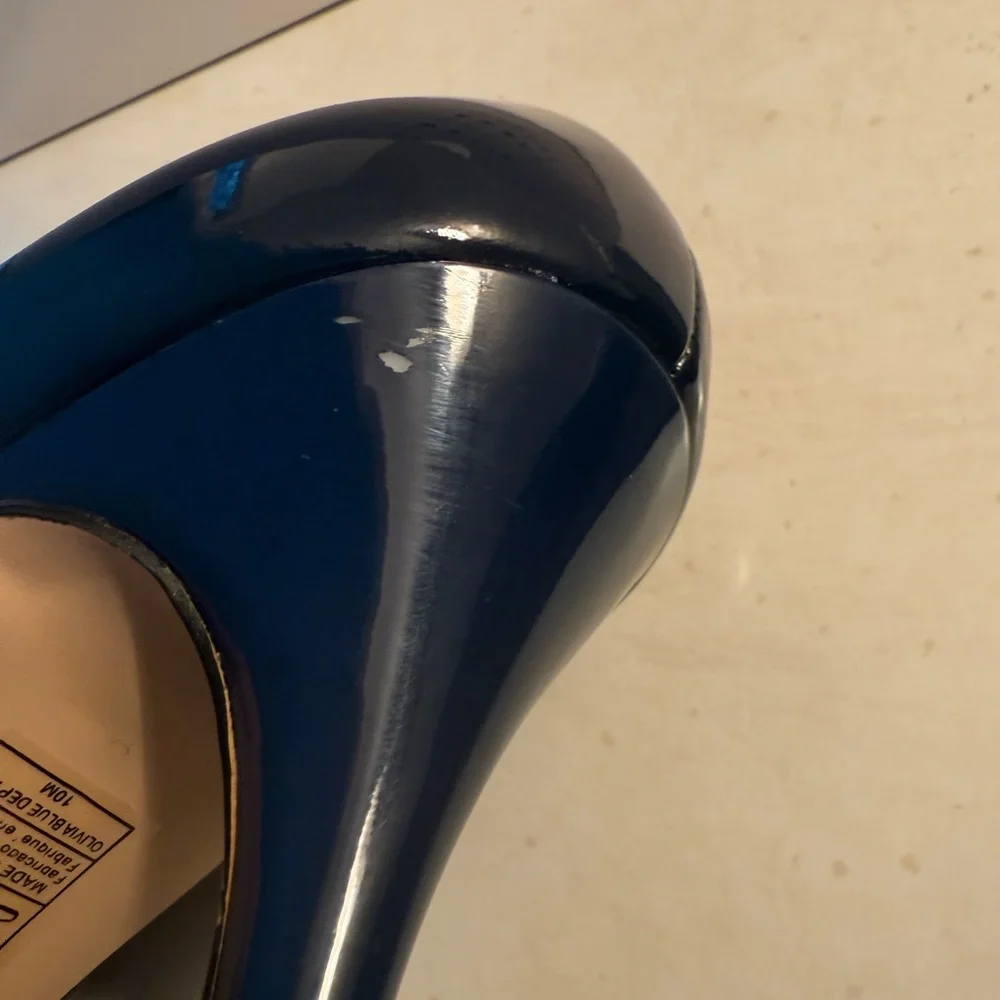 White House Black Market Blue Patent Leather Heels - Picture 6 of 16